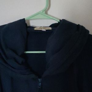 Navy blue small prairie underground hooded jacket